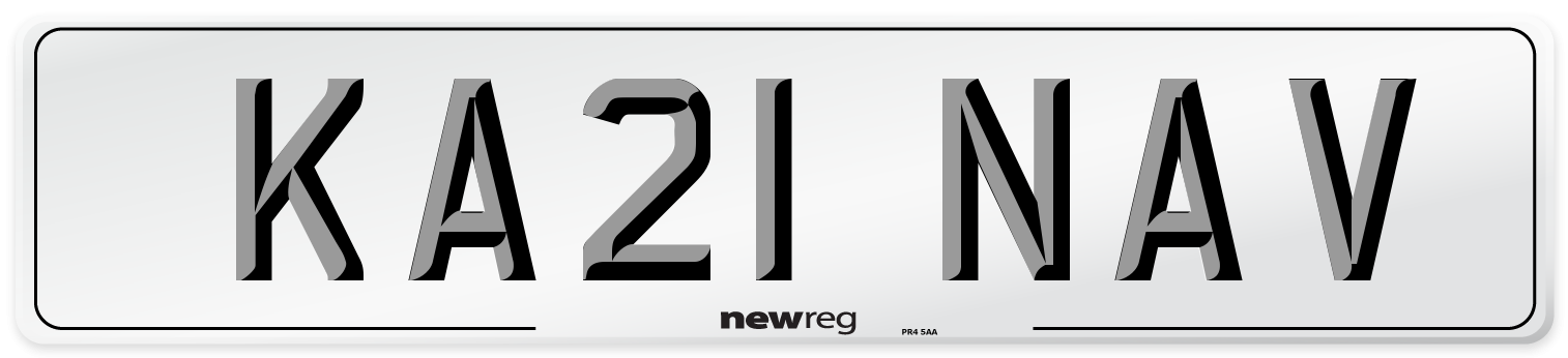 KA21 NAV Number Plate from New Reg